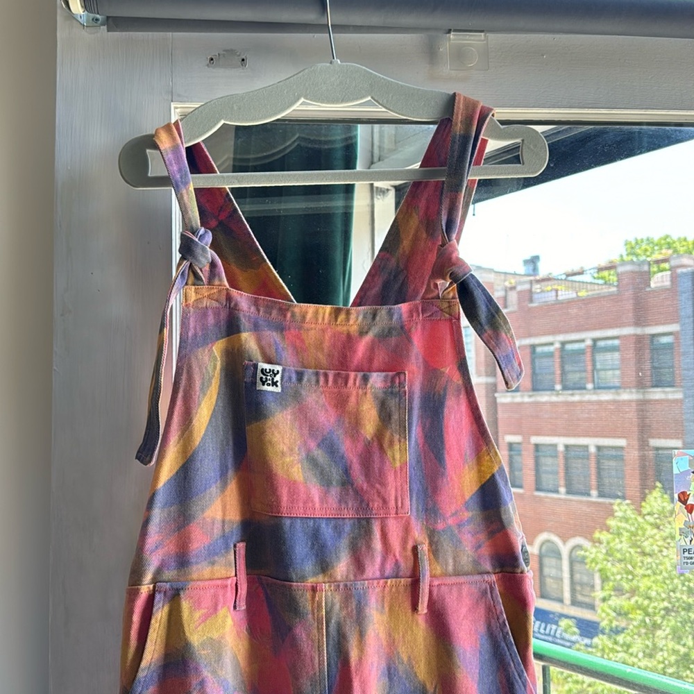 Colorful overalls size large